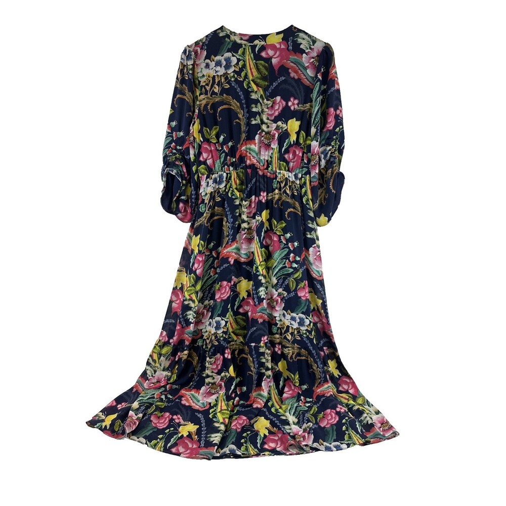 Soft Surroundings Samantha Maxi Dress Floral Faux Wrap Boho Whimsy Ruffle V-Neck - Picture 8 of 16